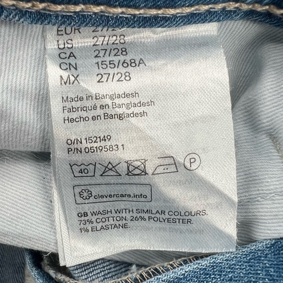 H&M &denim Women's Skinny Regular Fit Straight Leg Distressed Jeans Size 27 - Picture 5 of 5